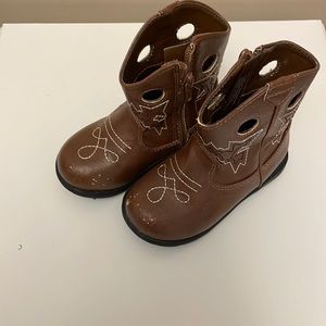 Wonder Nation Cowboy Boots- Brown, Toddler Size 6